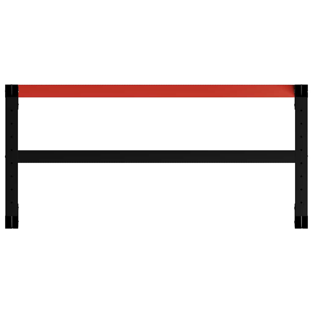 vidaXL Workbench Frame Metal 120x57x79 cm Black and Red - Image 10 of 12