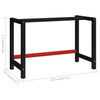 vidaXL Workbench Frame Metal 120x57x79 cm Black and Red - Image 12 of 12