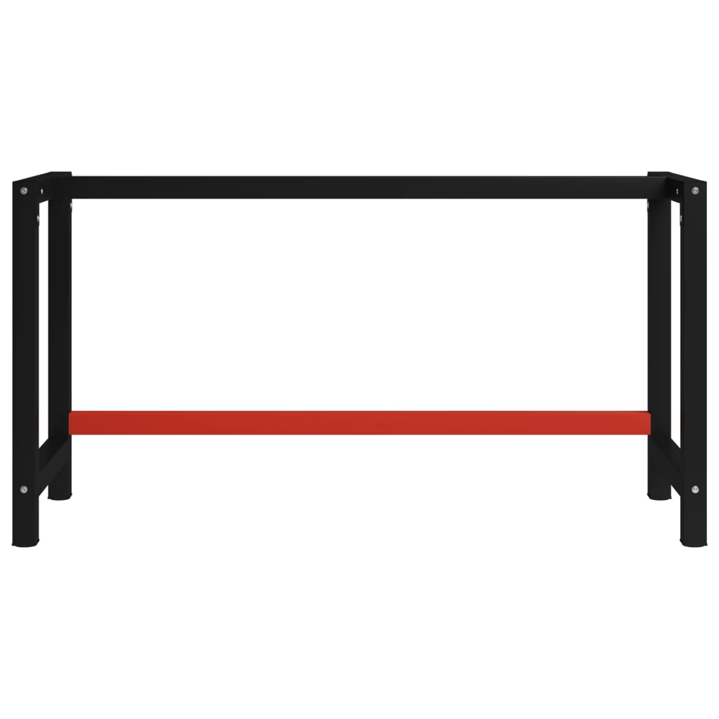 vidaXL Workbench Frame Metal 120x57x79 cm Black and Red - Image 2 of 12
