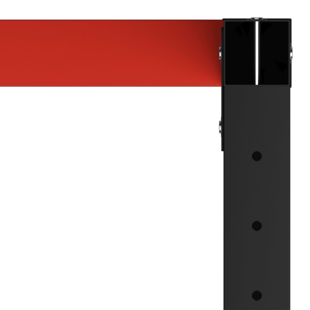 vidaXL Workbench Frame Metal 120x57x79 cm Black and Red - Image 7 of 12
