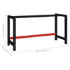 vidaXL Workbench Frame Metal 80x57x79 cm Black and Red - Image 9 of 10