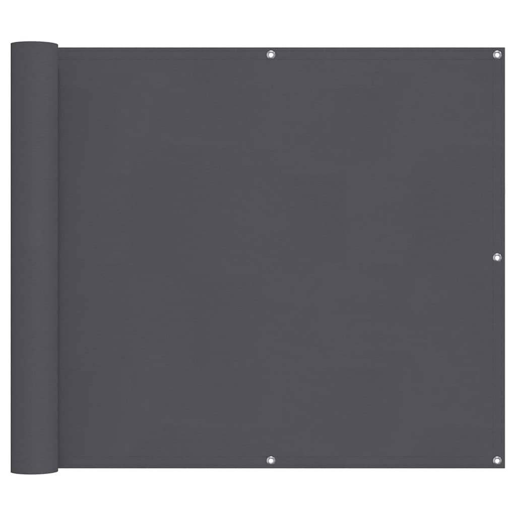 vidaXL Balcony Screen, PU-Coated Oxford Fabric, 90x500 cm, Anthracite - Image 3 of 10
