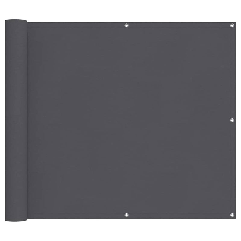 vidaXL Balcony Screen, PU-Coated Oxford Fabric, 90x500 cm, Anthracite - Image 3 of 10