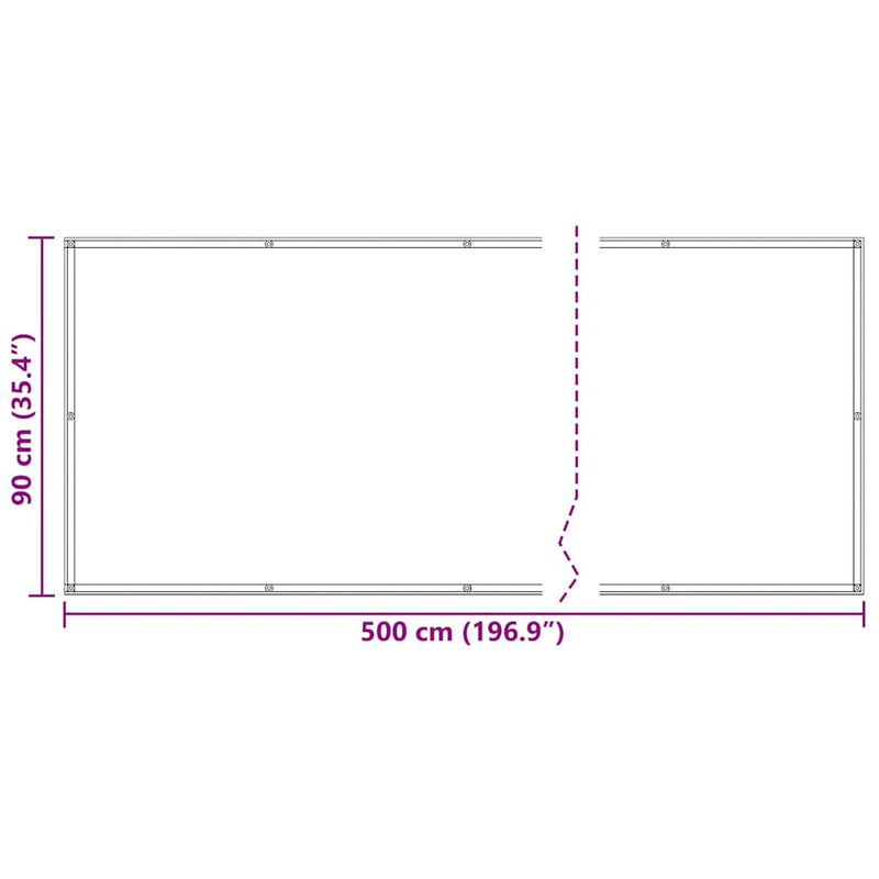 vidaXL Balcony Screen, PU-Coated Oxford Fabric, 90x500 cm, Anthracite - Image 10 of 10