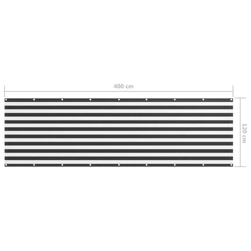 vidaXL Paravento Balcone Tessuto Oxford Impermeabile 120x400 cm Antracite - Image 9 of 12
