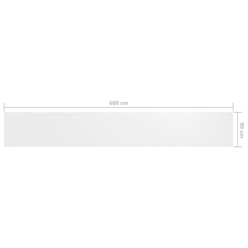 Paravento da Balcone vidaXL Bianco 90x300 cm in Tessuto Oxford - Image 7 of 9