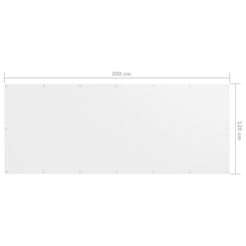 vidaXL Balcony Wind Screen, Waterproof, 120x300 cm, White - Image 14 of 18