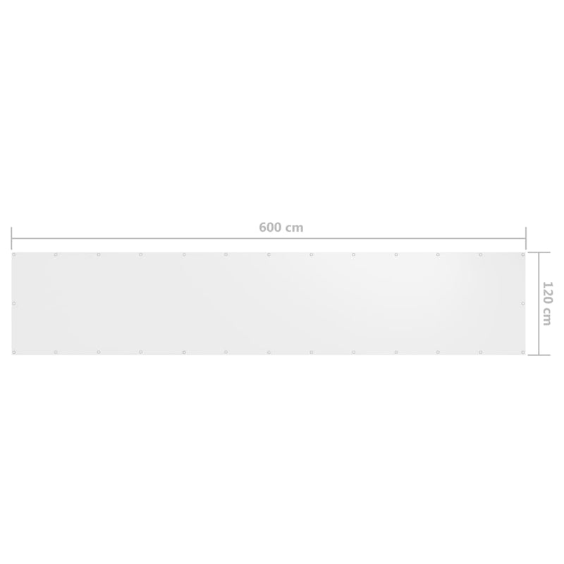 vidaXL Balcony Wind Screen, Waterproof, 120x300 cm, White - Image 17 of 18