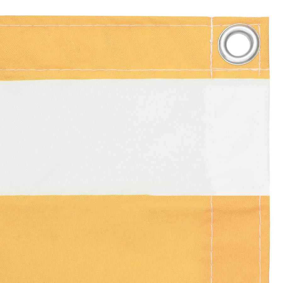 Paravento da Balcone in Tessuto Oxford Impermeabile 120 x 500 cm Bianco e Giallo - immagine 1 | SolPatio