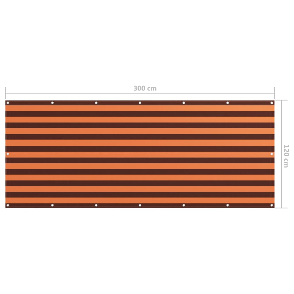 vidaXL Paravientos para Balcón Impermeable Tela Oxford 75x300 cm Naranja y Marrón - Image 18 of 18