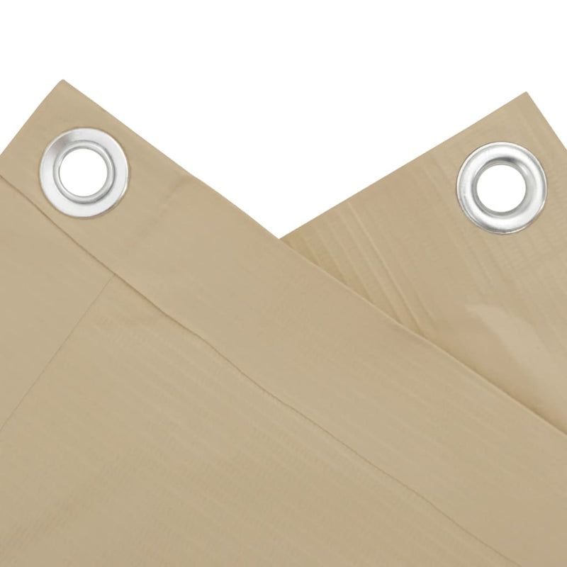 vidaXL Paravento da Balcone Beige 75x300 cm in Tessuto Oxford - Image 4 of 5