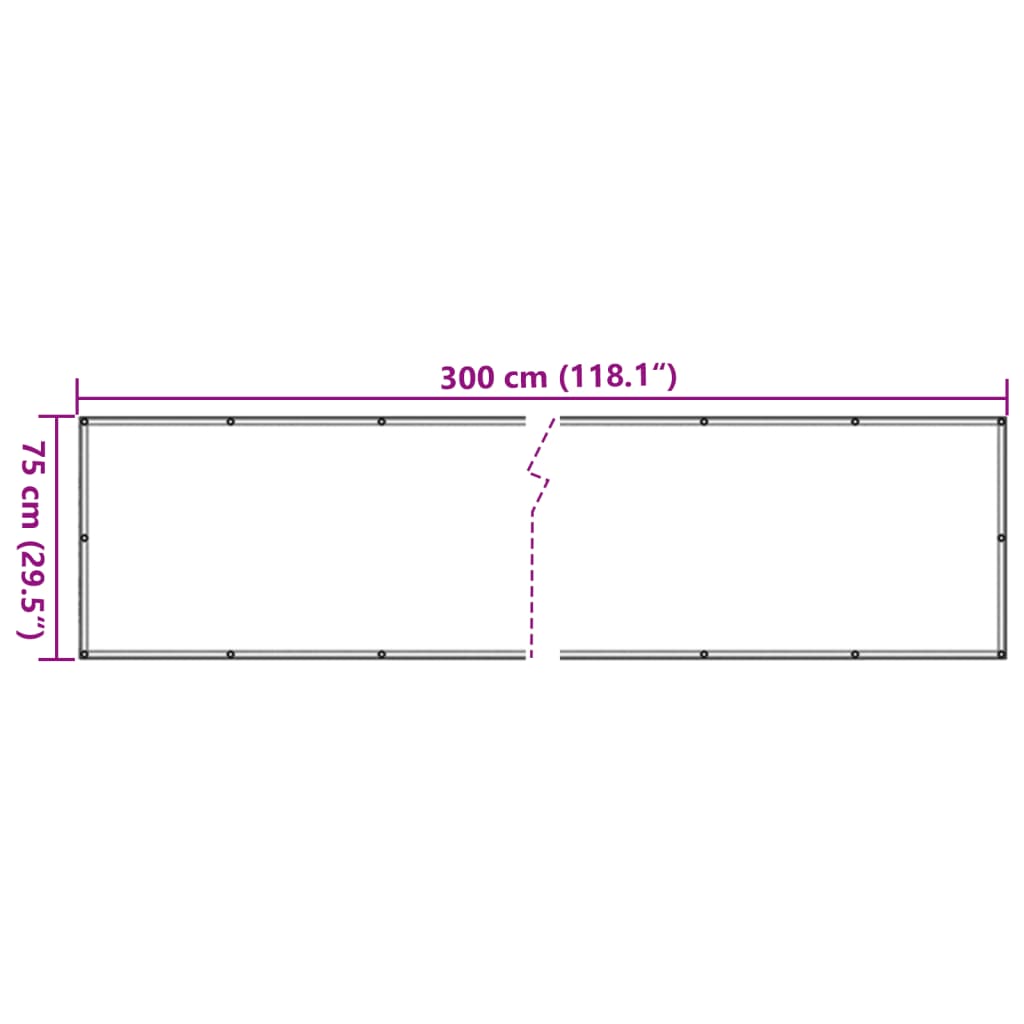 vidaXL Paravento da Balcone Beige 75x300 cm in Tessuto Oxford - Image 5 of 5
