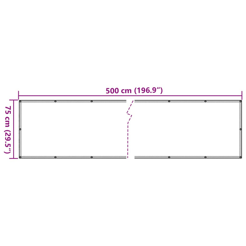 vidaXL Balcony Screen, Oxford Fabric, 75x500 cm, Beige - Image 9 of 9
