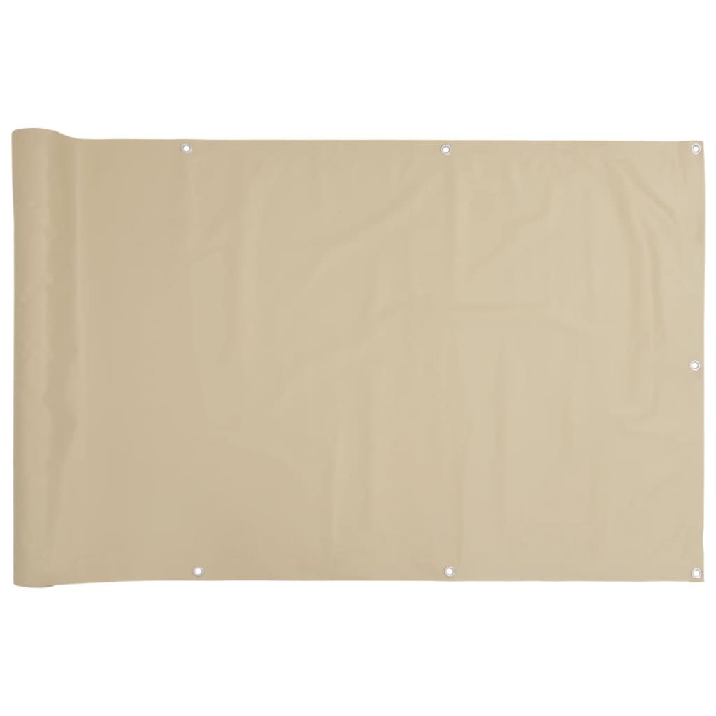 vidaXL Paravento da Balcone Impermeabile in Tessuto Oxford 90x500 cm Beige - Image 4 of 13