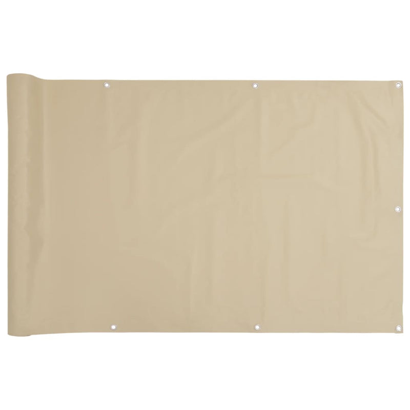 vidaXL Paravento da Balcone Impermeabile in Tessuto Oxford 90x500 cm Beige - Image 4 of 13