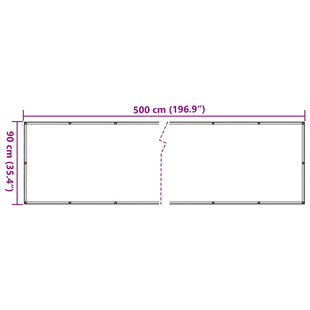 vidaXL Paravento da Balcone Impermeabile in Tessuto Oxford 90x500 cm Beige - Image 13 of 13