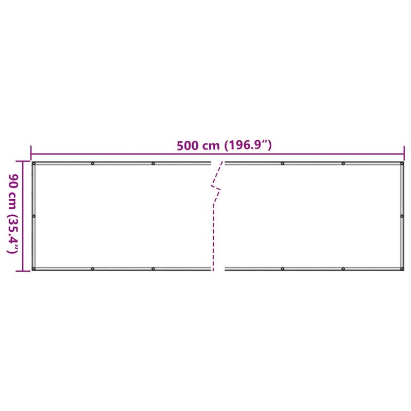 vidaXL Paravento da Balcone Impermeabile in Tessuto Oxford 90x500 cm Beige - Image 13 of 13