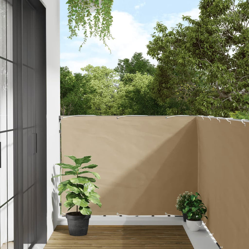vidaXL Paravento Balcone Beige 120x500 cm in Tessuto Oxford - Image 1 of 4
