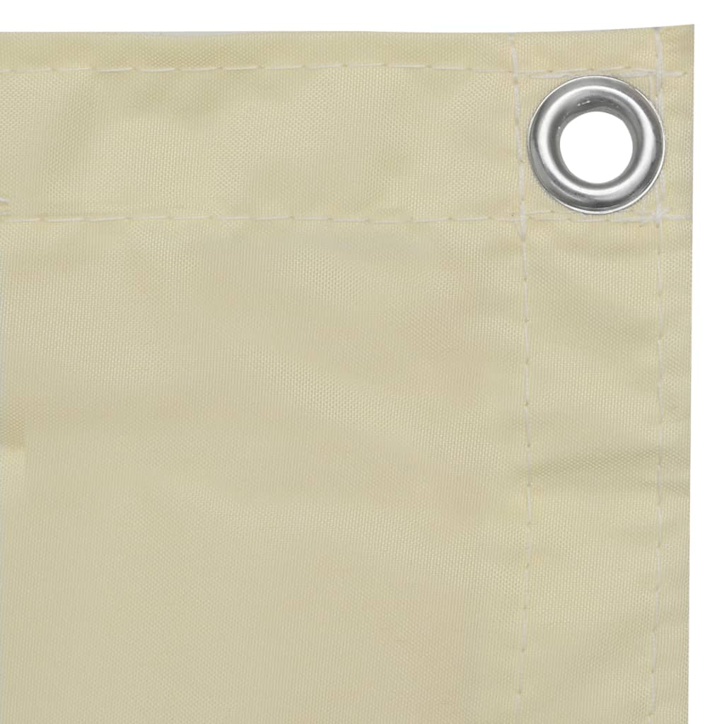 vidaXL Paravento da Balcone Crema 120x500 cm Tessuto Oxford - Image 2 of 3