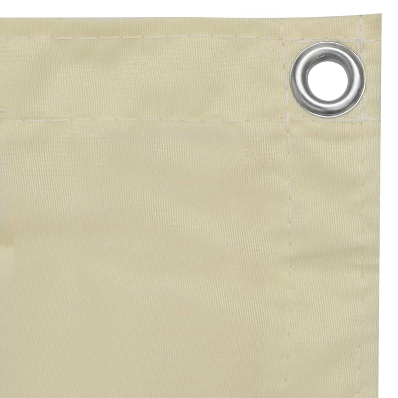 vidaXL Paravento da Balcone Crema 120x500 cm Tessuto Oxford - Image 2 of 3