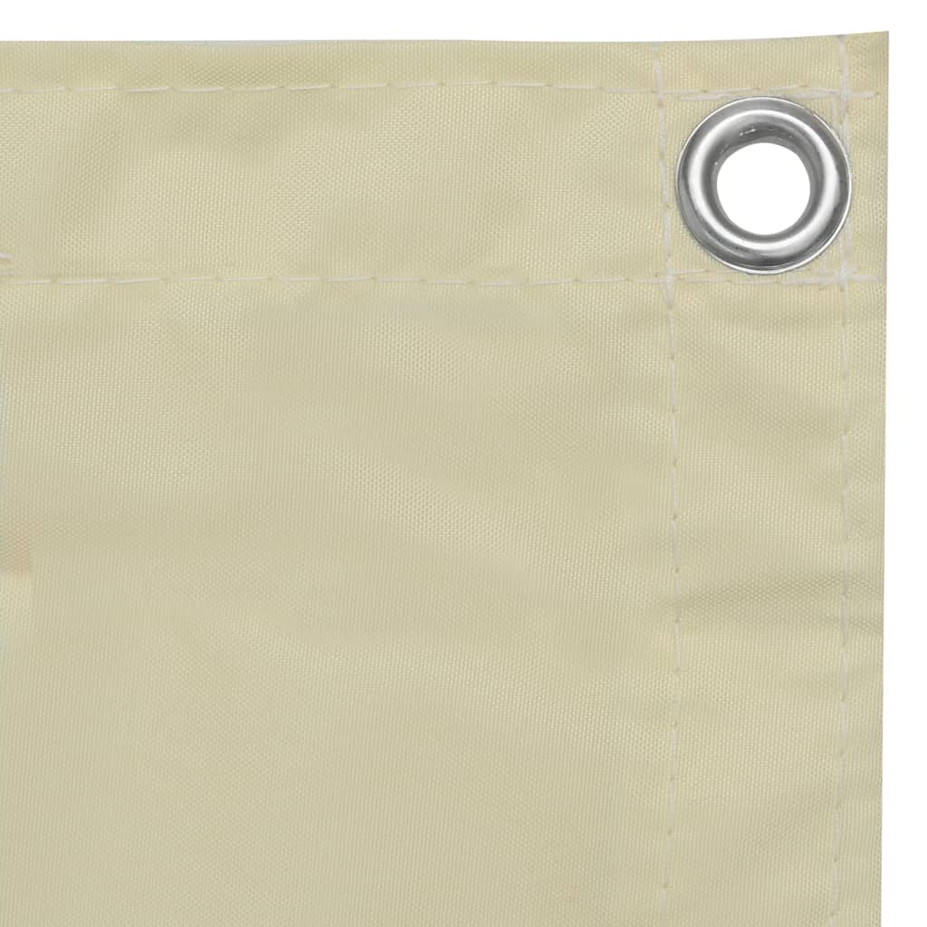 Paravento da Balcone Tessuto Oxford Rivestito in PU 120×600 cm Crema - Image 2 of 3