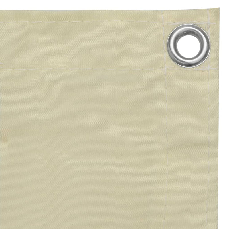 vidaXL Paravento da Balcone Crema 120x600 cm Tessuto Oxford - Image 2 of 3
