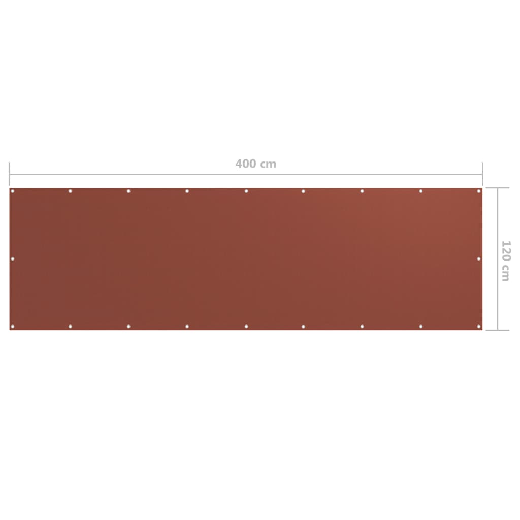 vidaXL Balcony Screen, Oxford Fabric, 120 x 400 cm, Terracotta - Image 12 of 12
