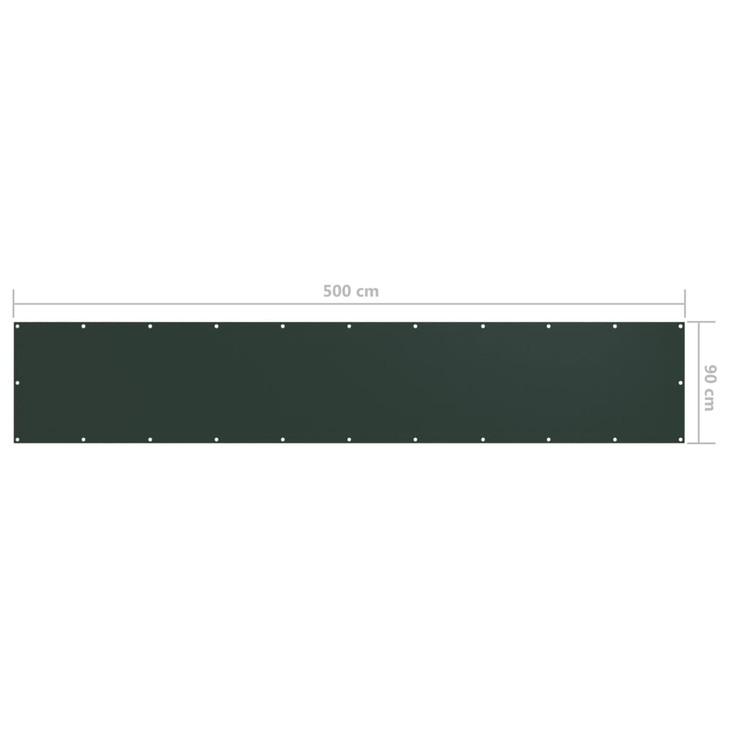 vidaXL Balcony Screen, Oxford Fabric, 90x400 cm, Dark Green - Image 12 of 12
