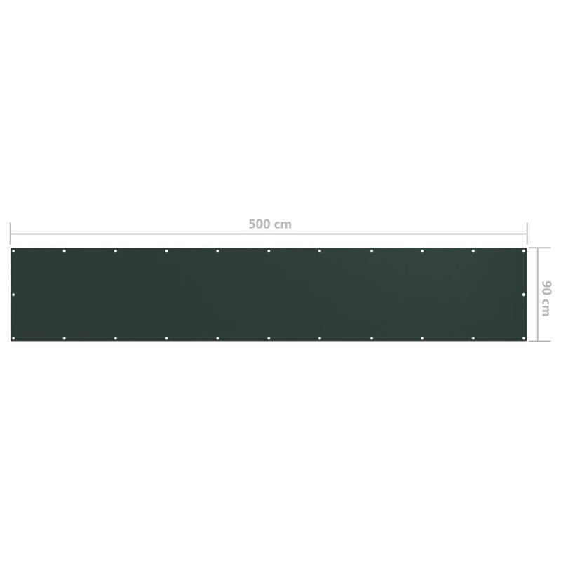 vidaXL Paravento da Balcone in Tessuto Oxford 90x600 cm Verde Scuro - Image 5 of 6