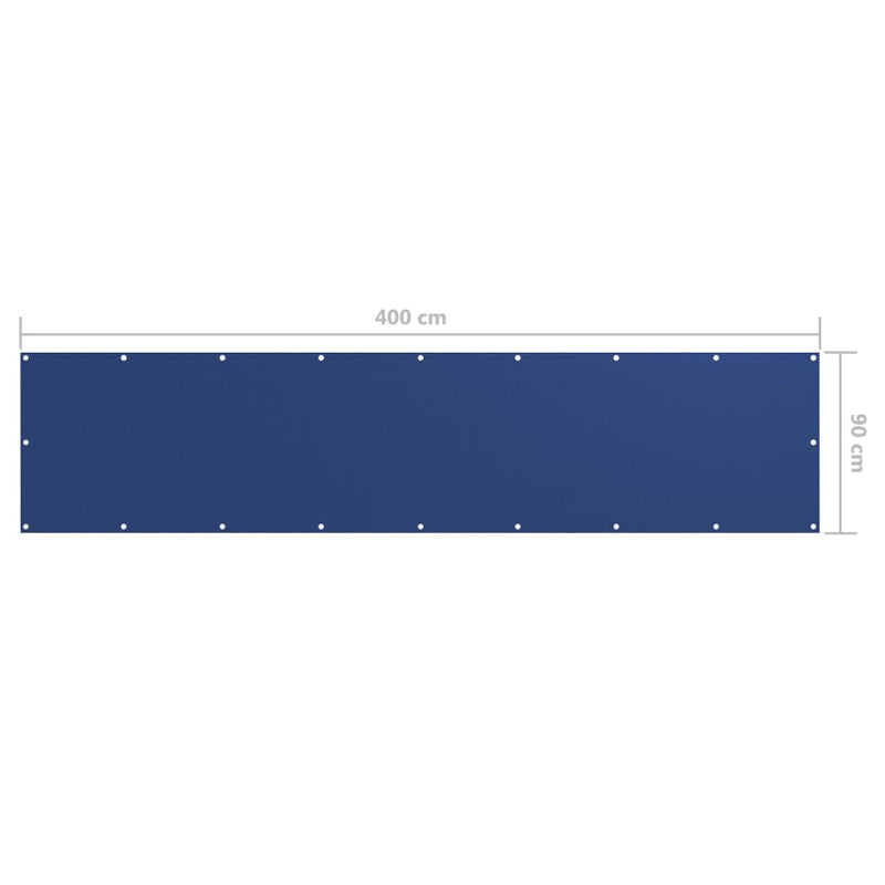 vidaXL Paravento da Balcone in Tessuto Oxford 90x400 cm Blu - Image 6 of 6