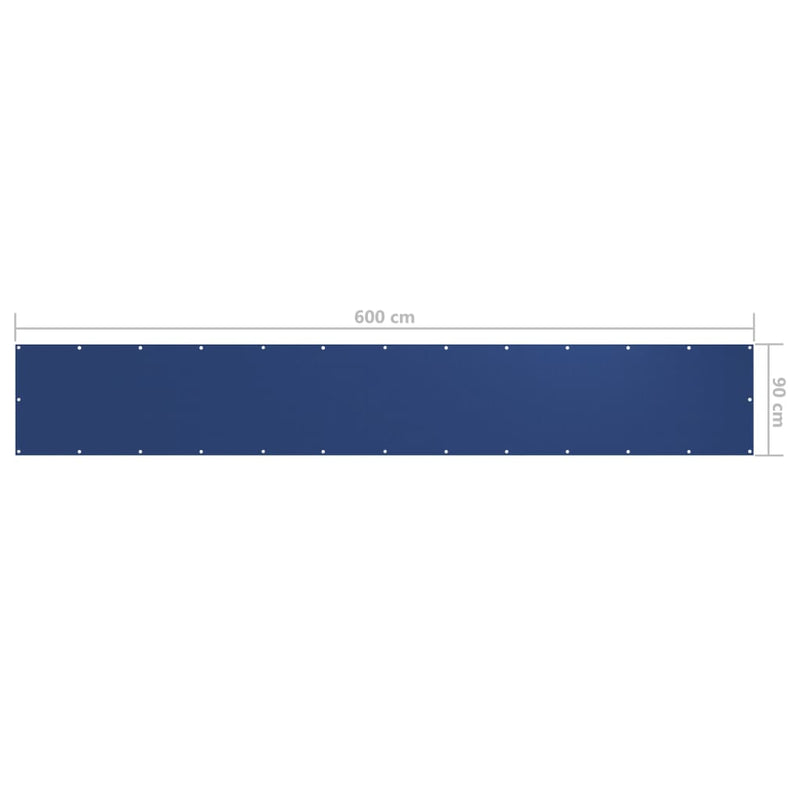 vidaXL Balcony Screen Oxford Fabric with PU Coating Waterproof 90x600 cm Blue - Image 8 of 9
