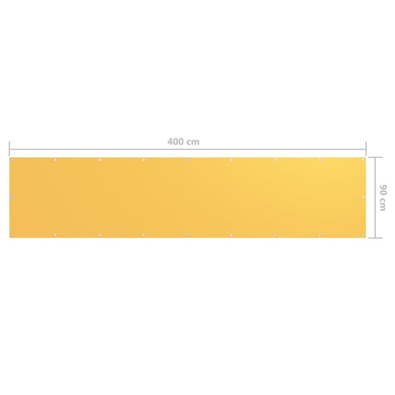 vidaXL Balcony Screen, Oxford Fabric, 90x400 cm, Yellow - Image 8 of 9