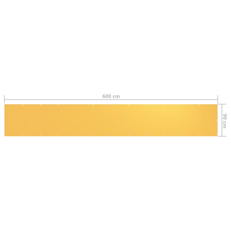 vidaXL Balcony Screen, Oxford Fabric, 90x400 cm, Yellow - Image 7 of 9