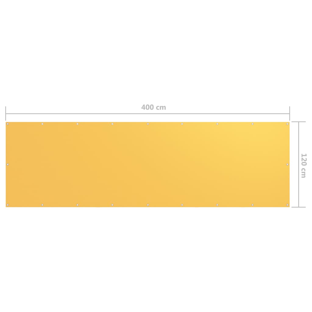 vidaXL Balcony Screen Waterproof Oxford Fabric 120x300 cm Yellow - Image 9 of 12