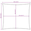 vidaXL Square Sun Shade Sail, 3x3 m, PU Coated Oxford Fabric, Anthracite - Image 36 of 36