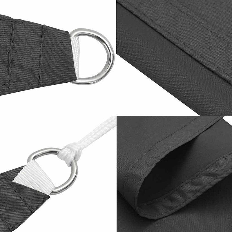 vidaXL Rectangular Oxford Fabric Sail Shade 2 x 2.5 m Anthracite - Image 80 of 135