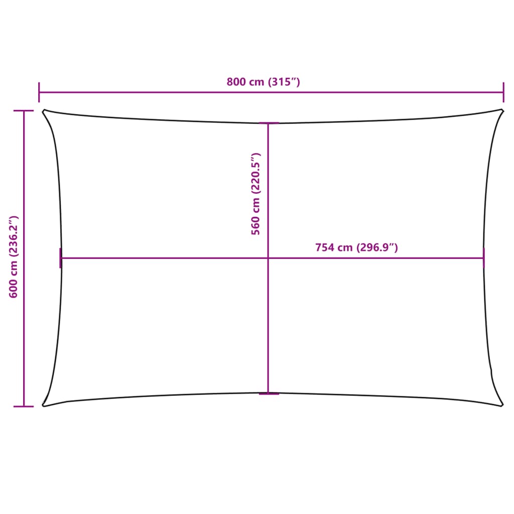 Parasole a Vela Oxford Rettangolare 6×8 m Antracite - Image 16 of 19