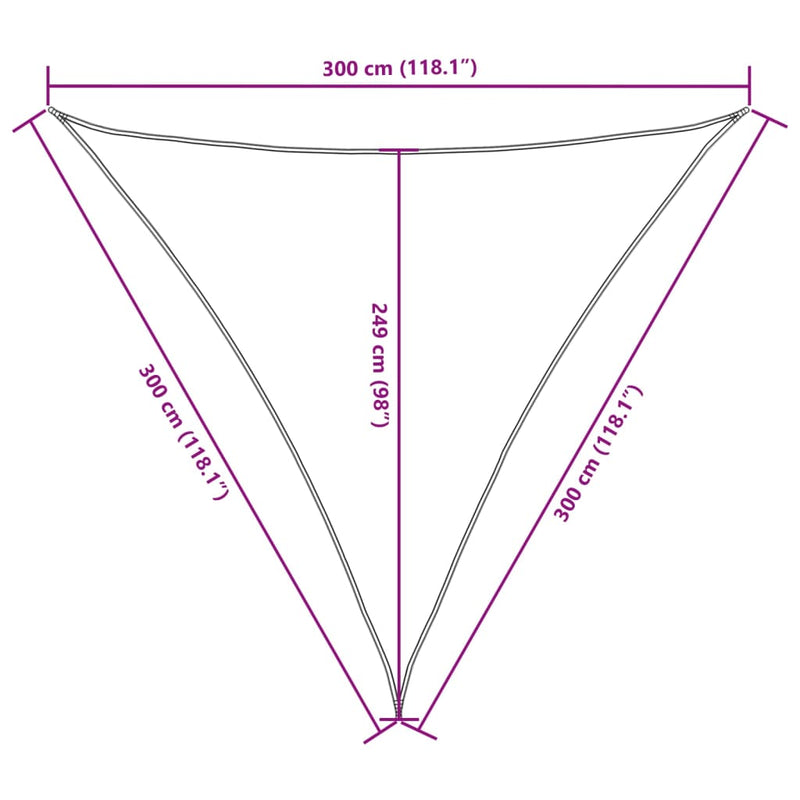vidaXL 3x3x3 m Anthracite Oxford Fabric Triangular Shade Sail - Image 27 of 27