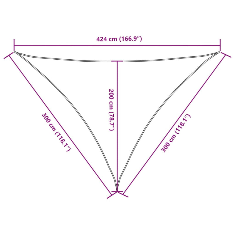 Parasole a Vela Tessuto Oxford Triangolare 3×3×4,24m Antracite - Image 22 of 27