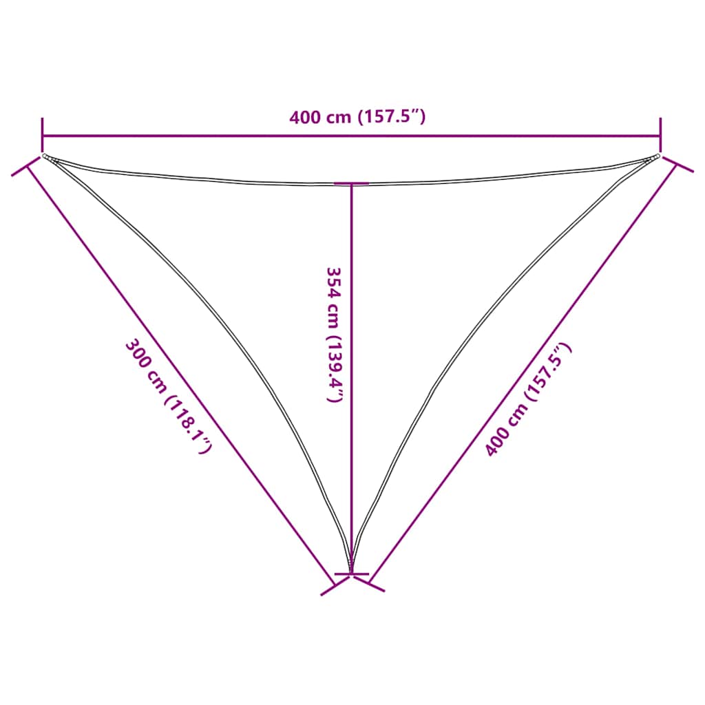 vidaXL Parasole a Vela Oxford Triangolare 3x4x5 m Antracite - Image 25 of 27
