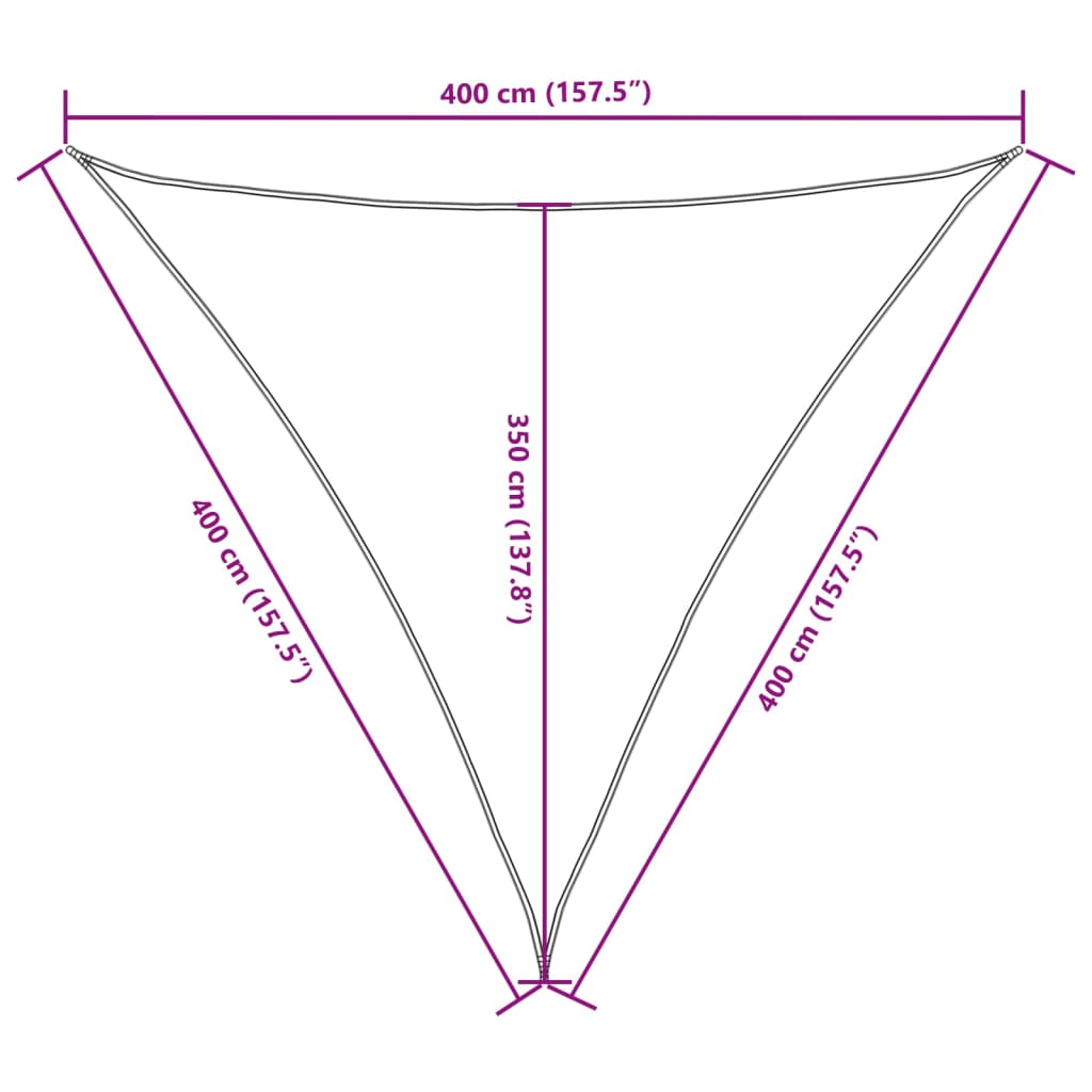 vidaXL Parasole a Vela Oxford Triangolare 3x4x5 m Antracite - Image 27 of 27