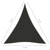 vidaXL Parasole a Vela Oxford Triangolare 5x7x7 m Antracite - Image 6 of 9