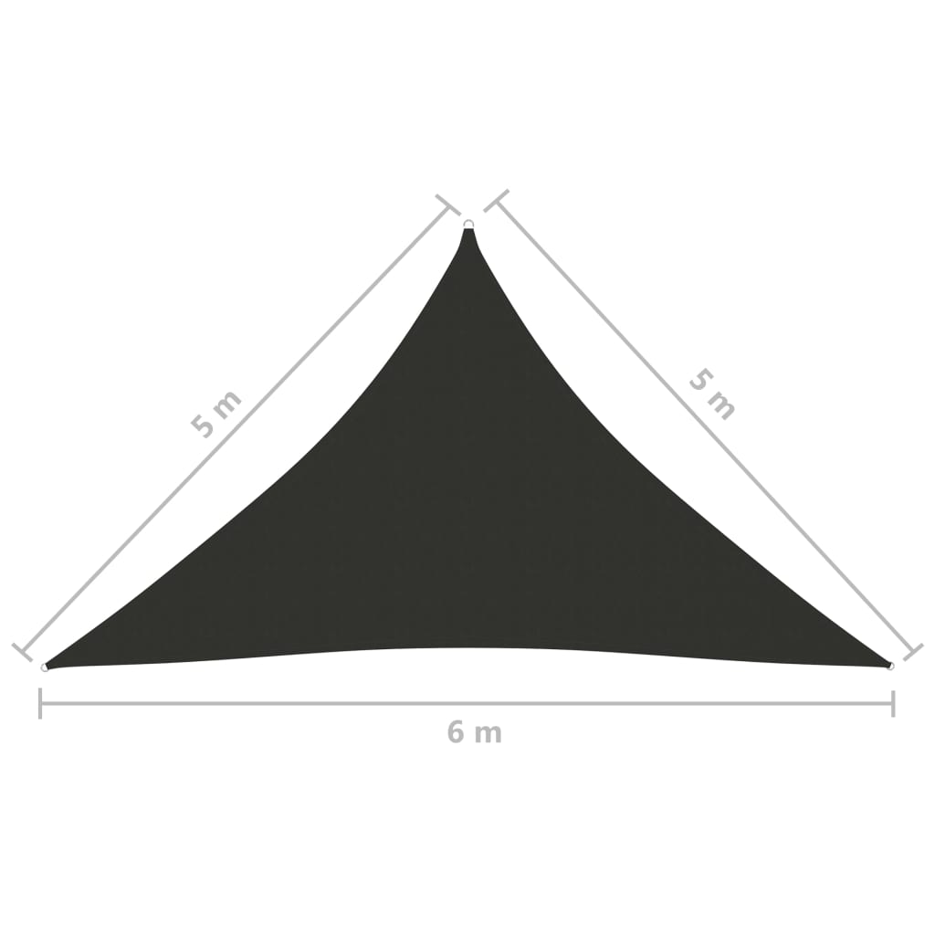 vidaXL Parasole a Vela Oxford Triangolare 5x5x6 m Antracite - Image 18 of 27
