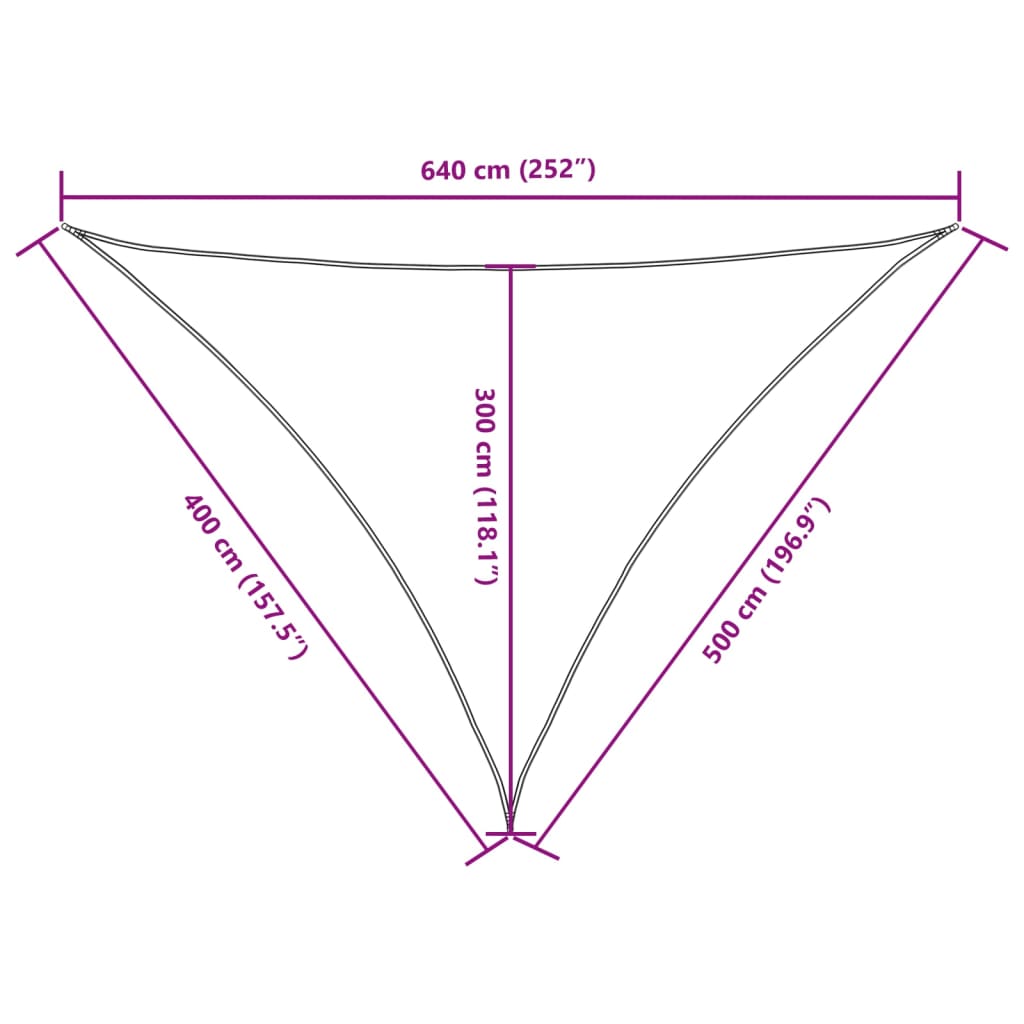 Parasole a Vela Oxford Triangolare 4×5×6,4 m Antracite - Image 24 of 36