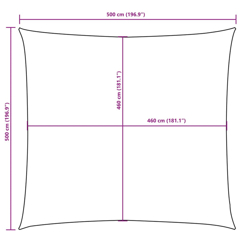 vidaXL Toldo Vela Cuadrado de Tela Oxford 5x5 m Beige - Image 9 of 9