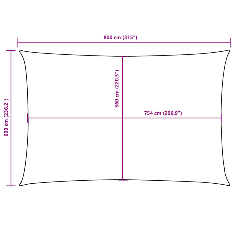 vidaXL Parasole a Vela Oxford Rettangolare 3x6 m Beige - Image 63 of 64