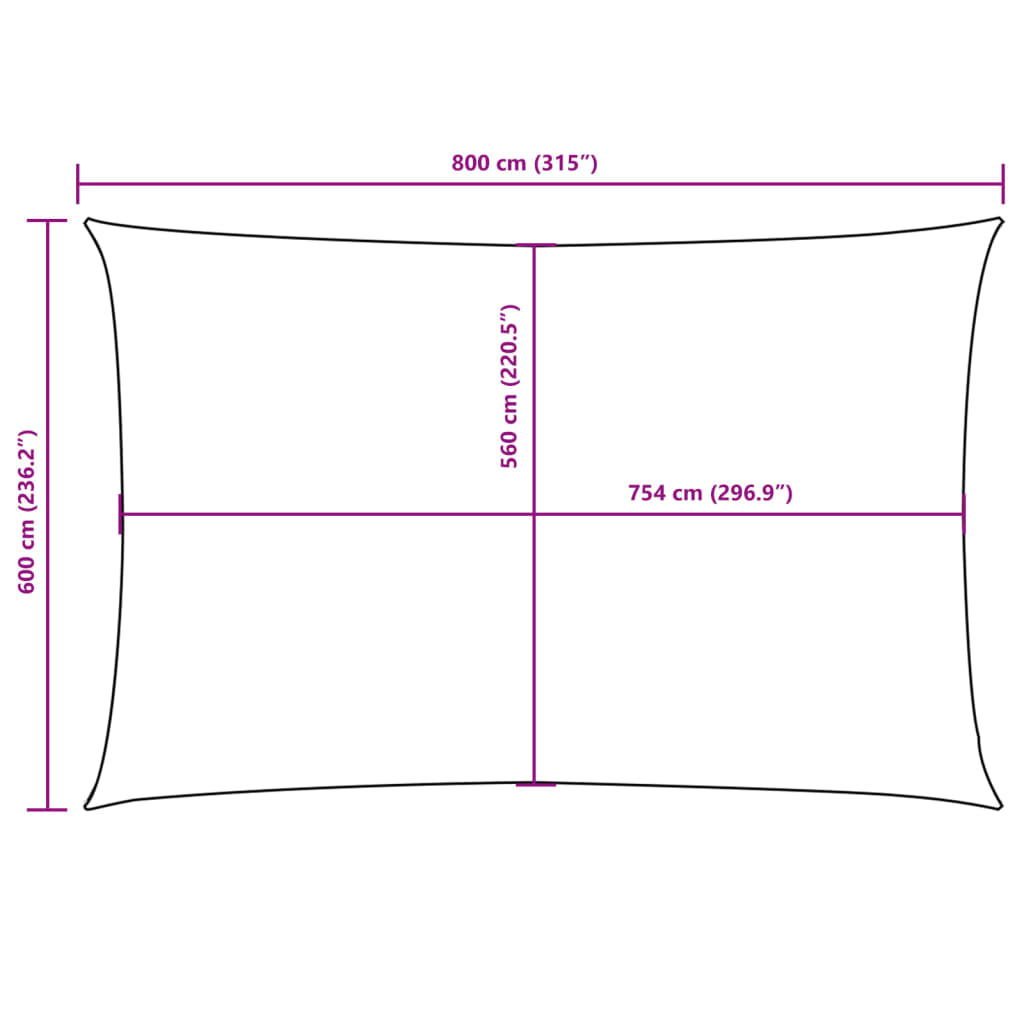 vidaXL Oxford Rectangular Sail Shade, PU Coated Fabric, 3x4 m, Beige - Image 83 of 90