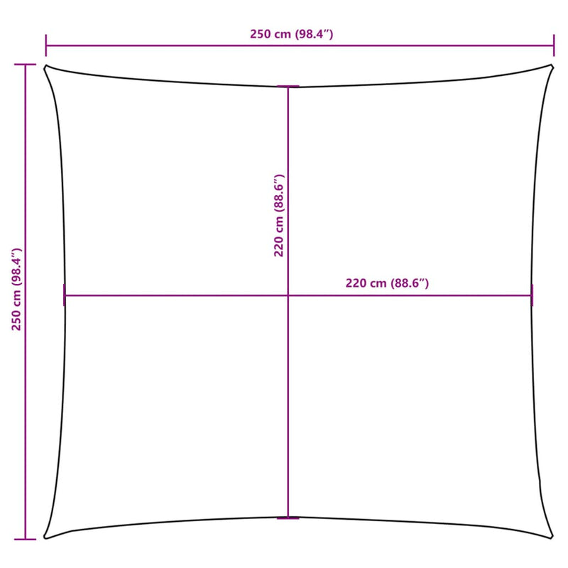 vidaXL Vela de Sombra Cuadrada de Tela Oxford 2,5x2,5 m Crema - Image 17 of 18