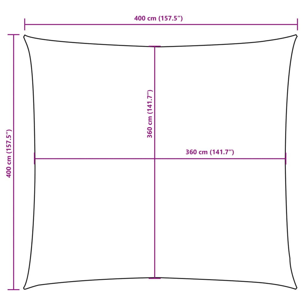 vidaXL Toldo vela cuadrado de tela Oxford 4x4 m Crema - Image 18 of 18