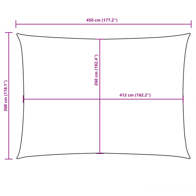 Parasole a Vela in Tessuto Oxford Rettangolare 3×4,5 m Crema - Image 23 of 36